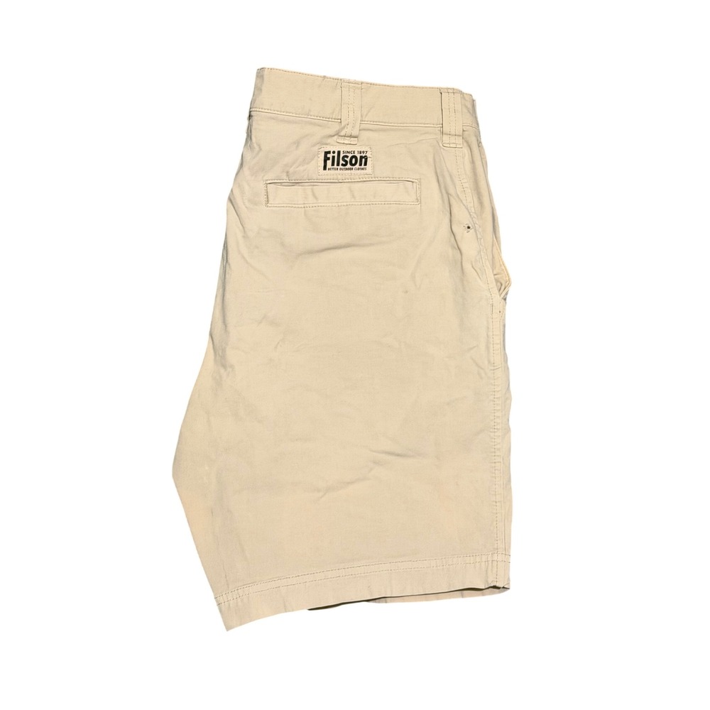 Filson Mens Khaki Tan Chino Shorts Size 34 Stretch Cotton Outdoor Casual